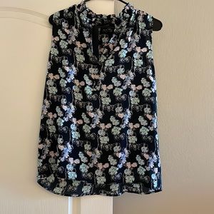 New** with Tags- Navy Blue Floral blouse